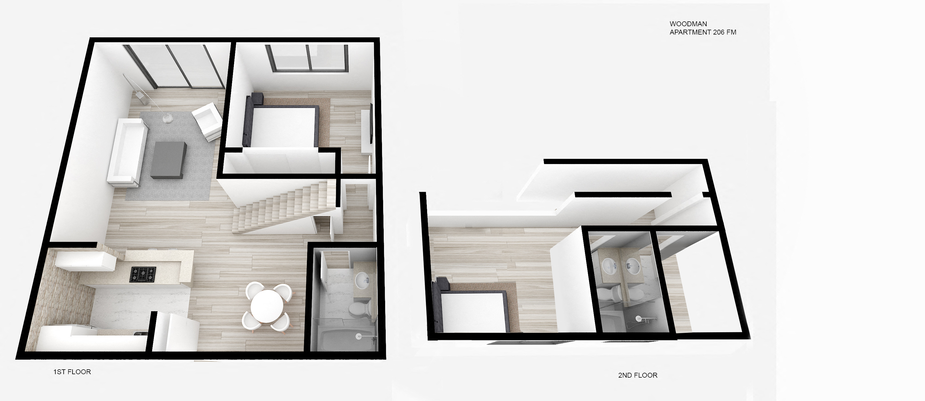 Floor plan for 2 beds, 2 baths, 898 sqft